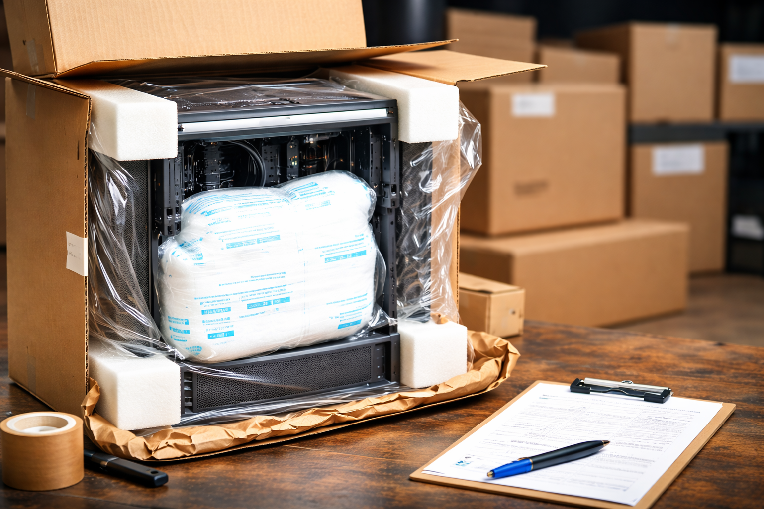 Pakowanie komputera – zabezpieczenie Instapak